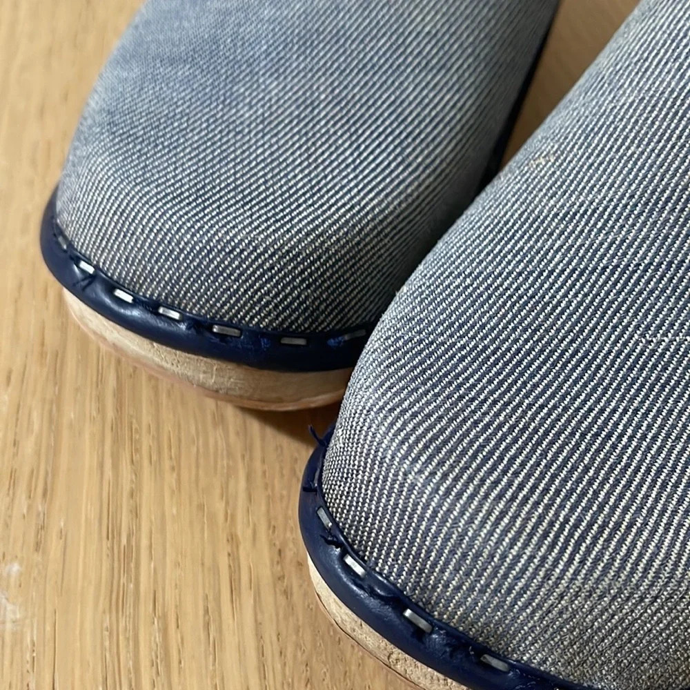 M.I.C. Vintage wooden Clogs Mules Orthopedic Design size 6 blue - Picture 10 of 17
